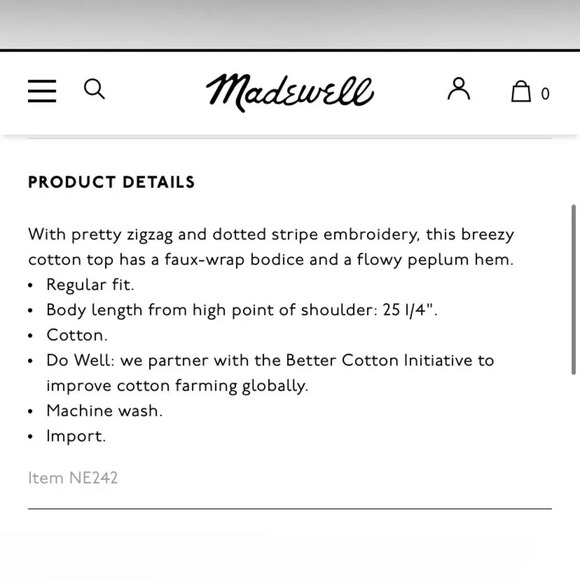 MADEWELL‎ Embroidered Faux Wrap Top in Rusted Burgundy - Picture 7 of 7